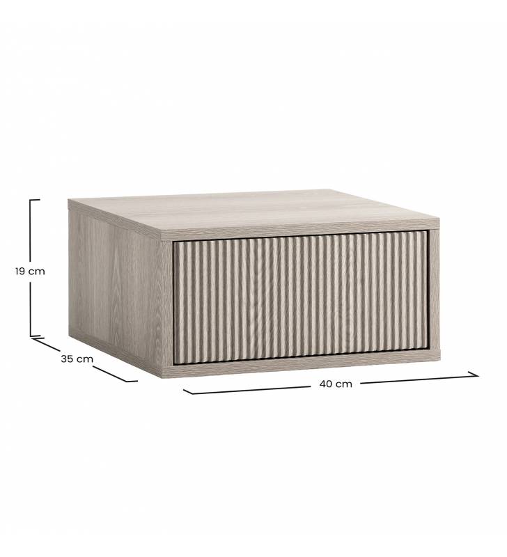 Mesita de Noche Flotante Roble Eleanor Top Mueble Dimensiones