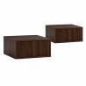 Pack 2 Mesitas de Noche Flotantes Nogal Eleanor Top Mueble