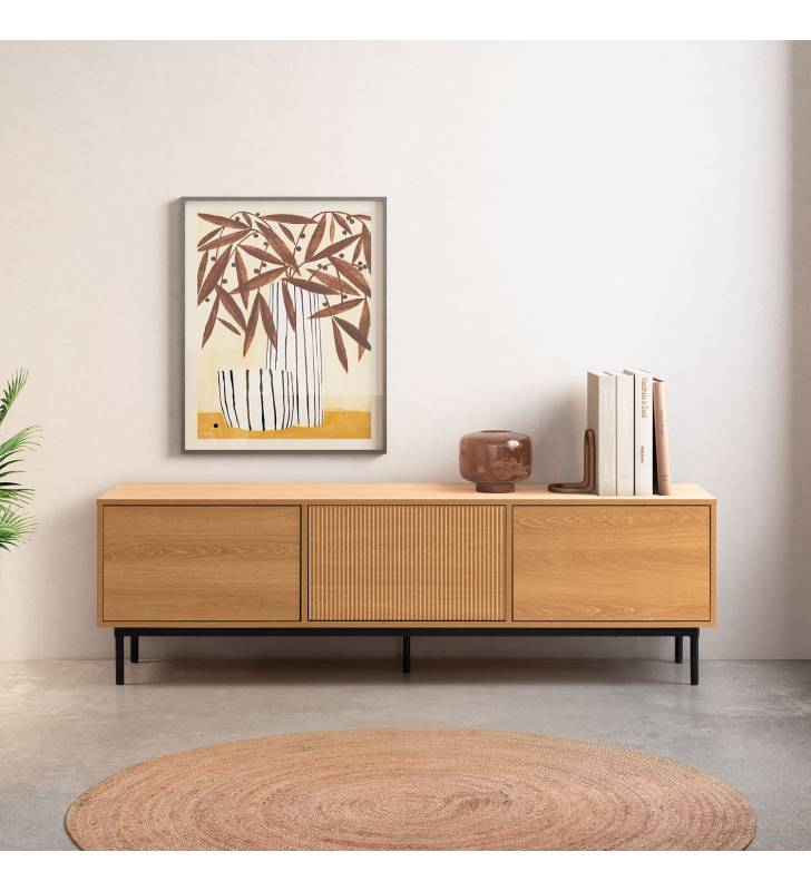 Mueble TV 160 cm Roble Eleanor Top Mueble Ambiente