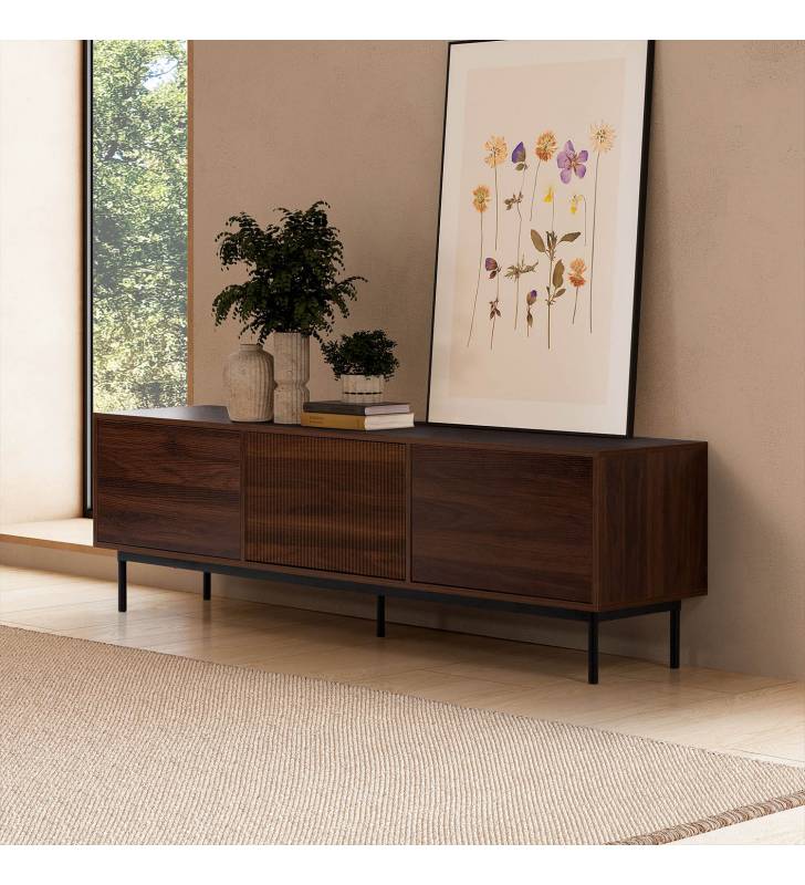 Mueble TV 160 cm Nogal Eleanor Top Mueble Ambiente