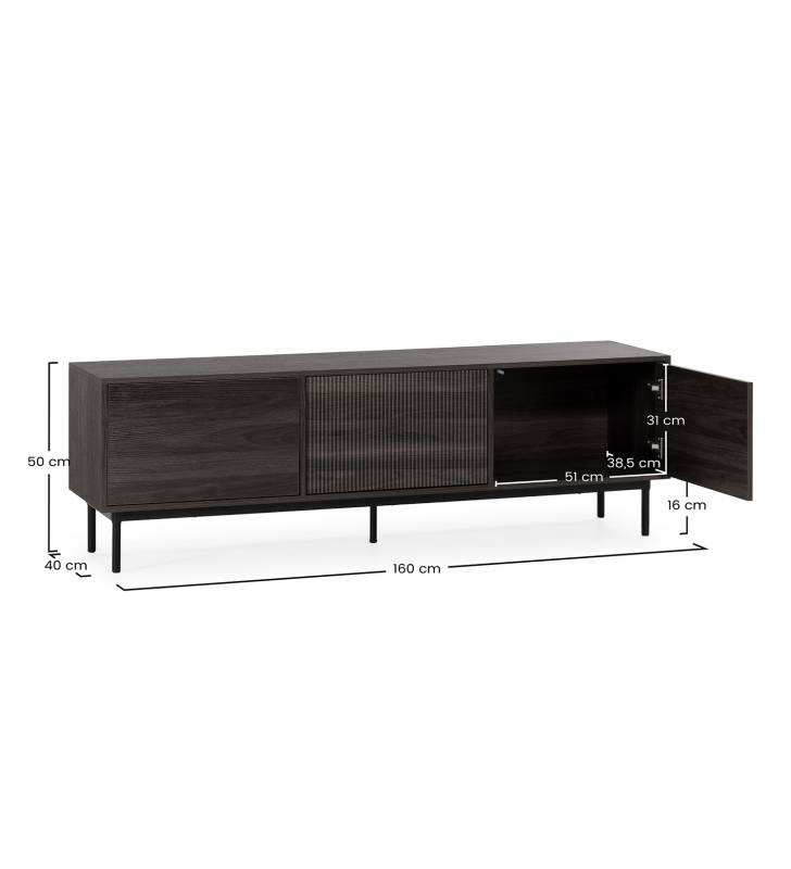 Mueble TV 160 cm Nogal Eleanor Top Mueble Dimensiones