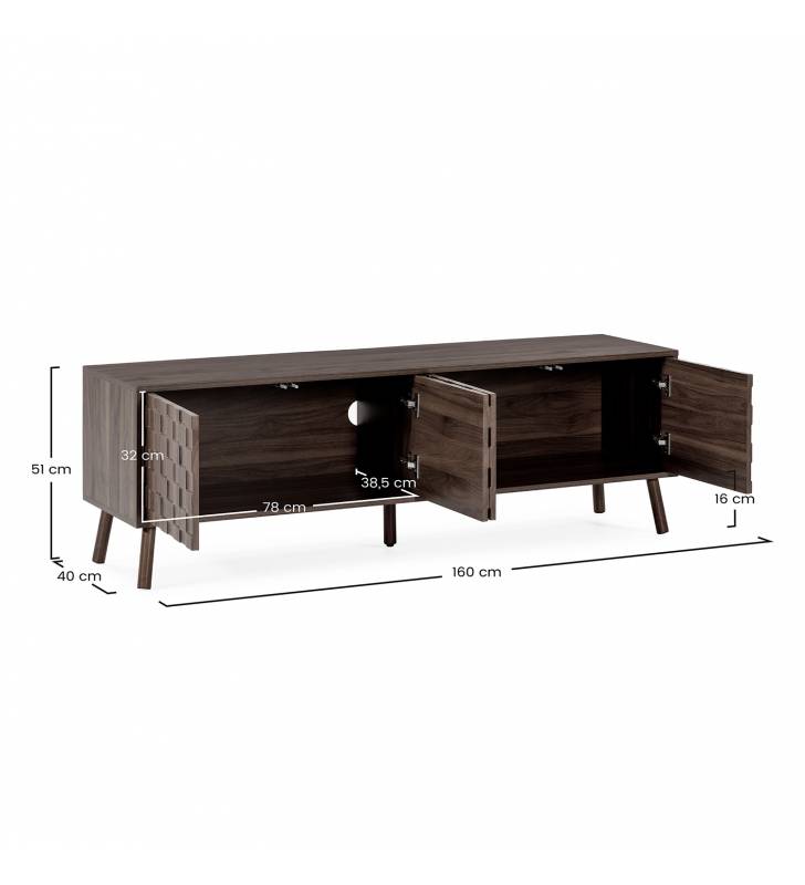 Mueble Tv 160 cm Nogal Elizabeth Top Mueble Dimensiones
