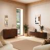 Mueble Tv 160 cm Nogal Elizabeth Top Mueble Ambiente Completo