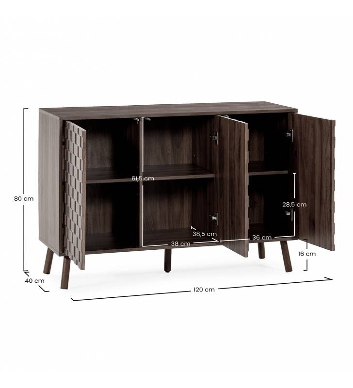 Aparador 120 cm Nogal Elizabeth Top Mueble Dimensiones