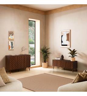 Conjunto Aparador y Mueble TV 130 cm Nogal Elizabeth Top Mueble
