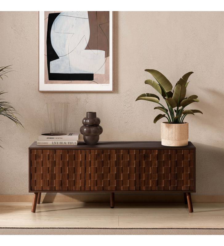 Mueble TV 130 cm Nogal Elizabeth Top Mueble Ambiente