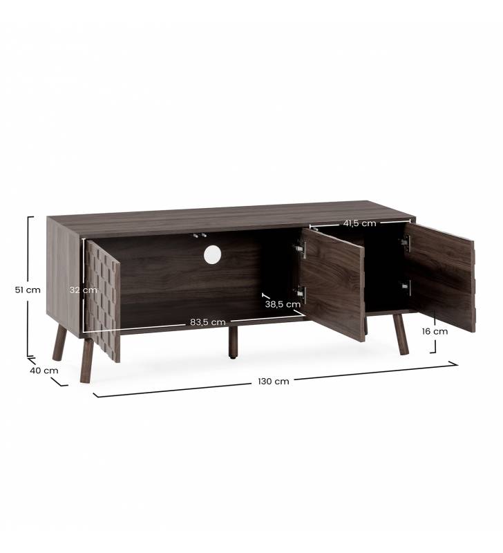 Mueble TV 130 cm Nogal Elizabeth Top Mueble Dimensiones