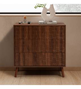 Cómoda Nogal 3 Cajones Elizabeth Top Mueble Ambiente