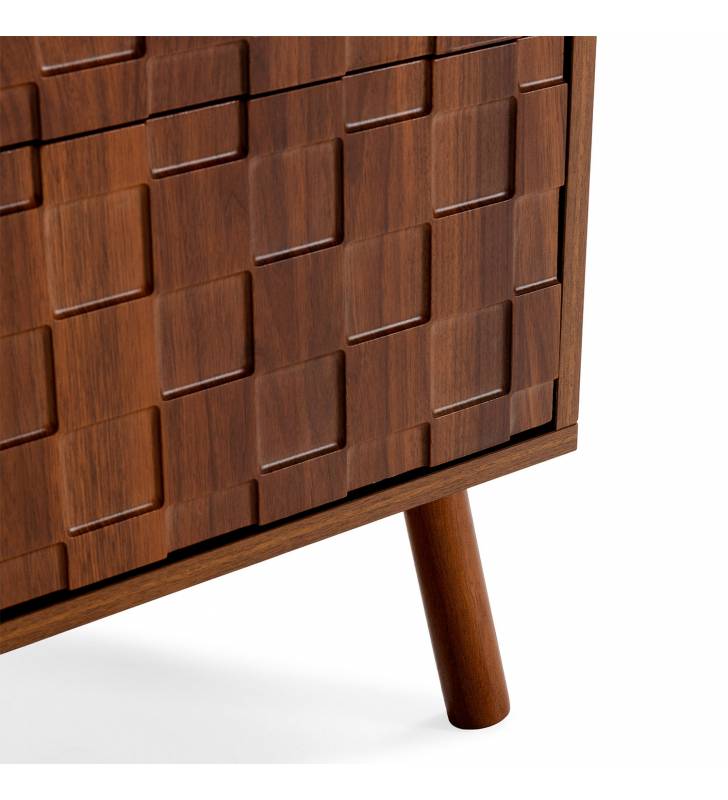 Cómoda Nogal 3 Cajones Elizabeth Top Mueble Detalle
