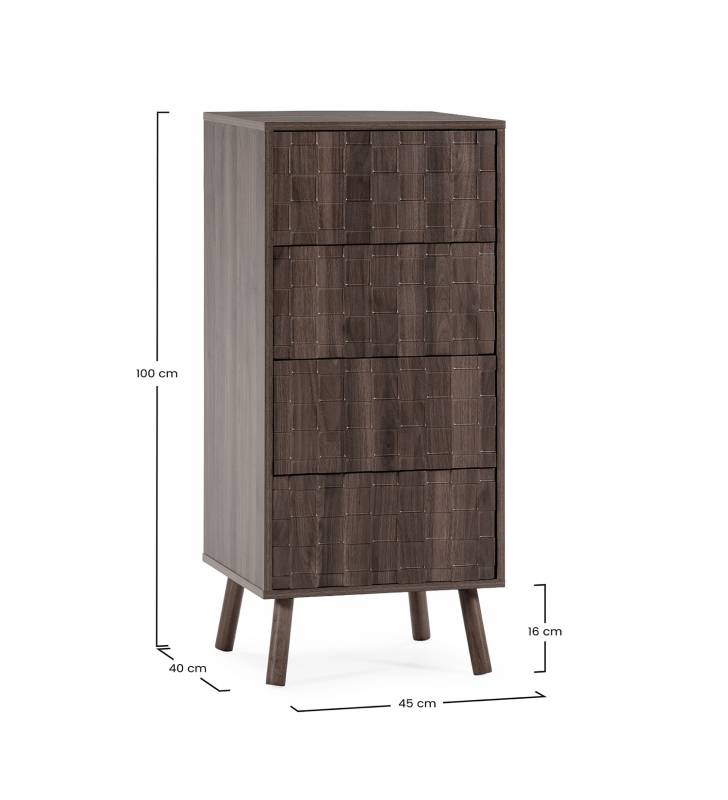 Sinfonier Nogal 4 Cajones Elizabeth Top Mueble Dimensiones