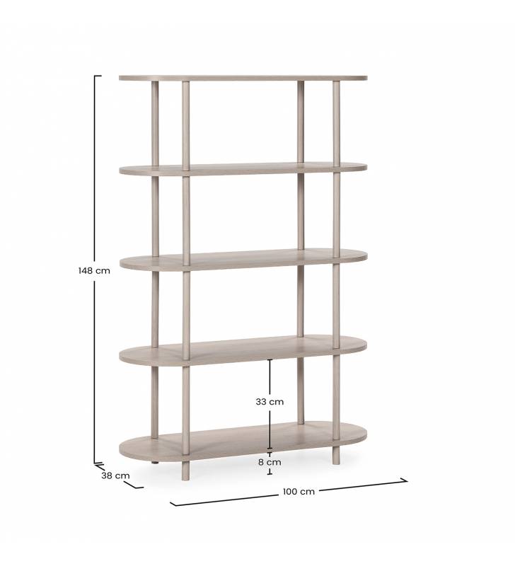 Estantería Abierta 100 cm Roble Hannah Top Mueble Dimensiones