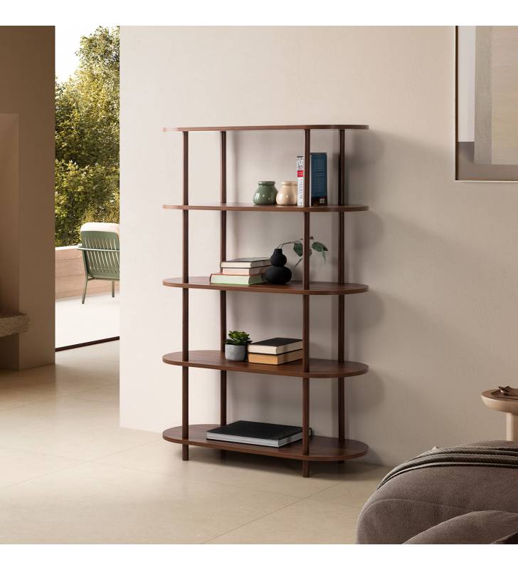 Estantería Abierta 100 cm Nogal Hannah Top Mueble Ambiente