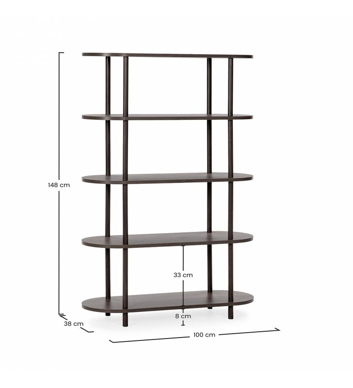 Estantería Abierta 100 cm Nogal Hannah Top Mueble Dimensiones