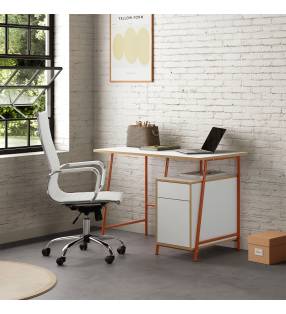 Escritorio con Cajones Blanco Naranja Gabriella Top Mueble Ambiente