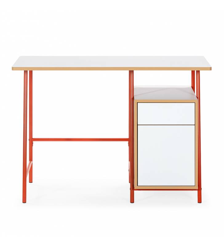 Escritorio con Cajones Blanco Naranja Gabriella Top Mueble 3