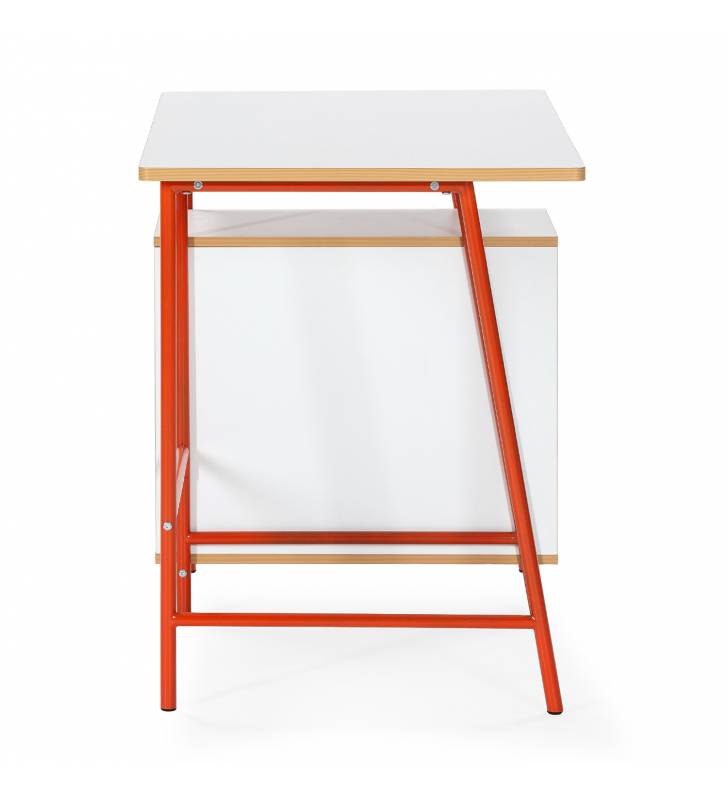 Escritorio con Cajones Blanco Naranja Gabriella Top Mueble 4