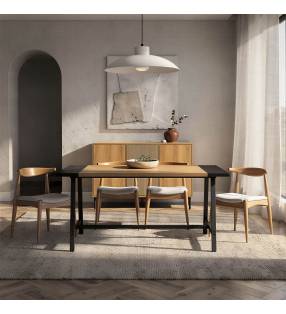 Mesa Comedor 160 cm Roble Negro Skog Top Mueble Ambiente
