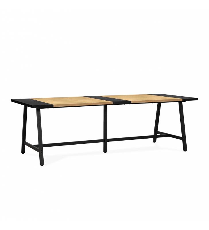 Mesa Comedor 240 cm Roble Negro Skog Top Mueble