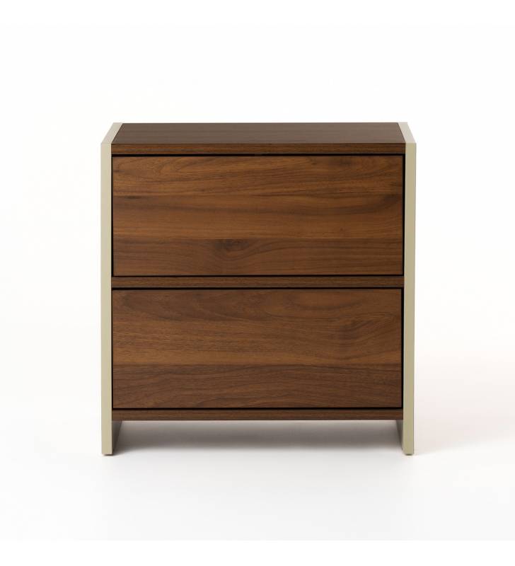 Mesita de Noche Bicolor Nogal Crema Sannah Top Mueble 3
