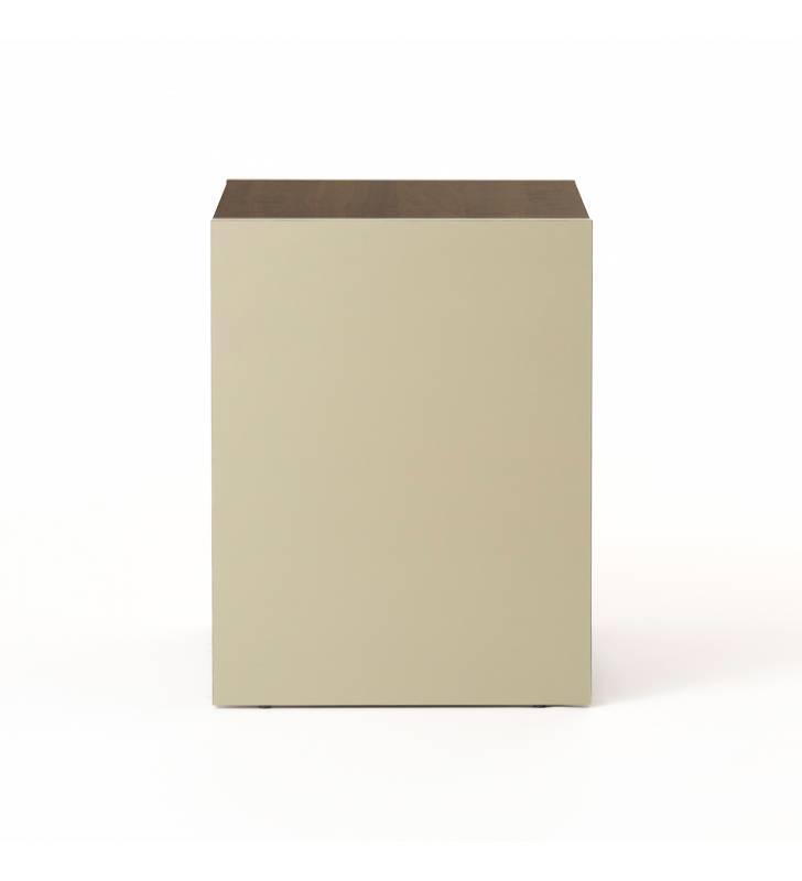 Mesita de Noche Bicolor Nogal Crema Sannah Top Mueble 4
