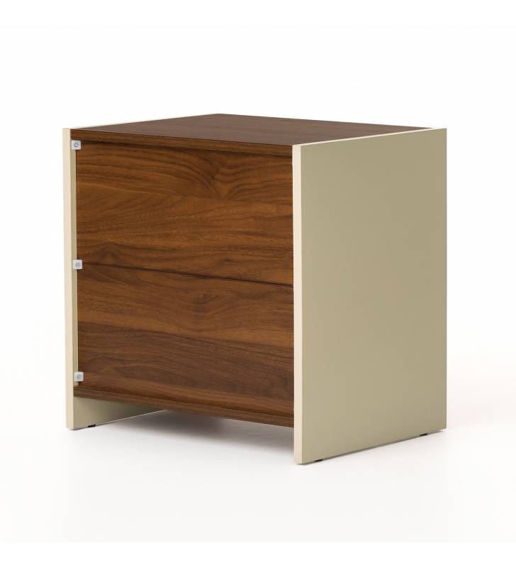 Mesita de Noche Bicolor Nogal Crema Sannah Top Mueble 5