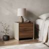 Mesita de Noche Bicolor Nogal Crema Sannah Top Mueble Ambiente