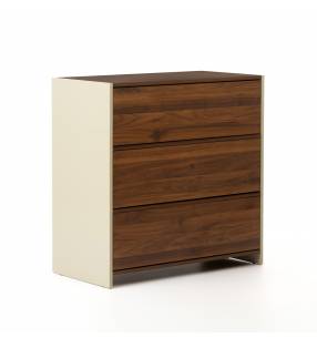 Cómoda 80 cm Ancho Nogal Crema Sannah Top Mueble