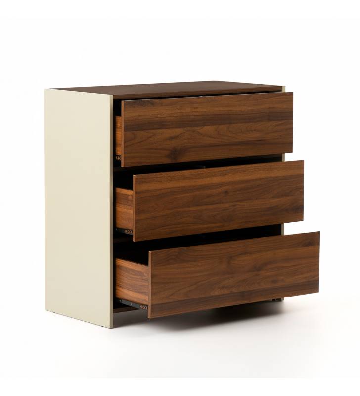 Cómoda 80 cm Ancho Nogal Crema Sannah Top Mueble 2