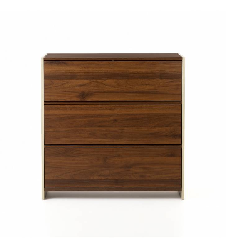 Cómoda 80 cm Ancho Nogal Crema Sannah Top Mueble 3
