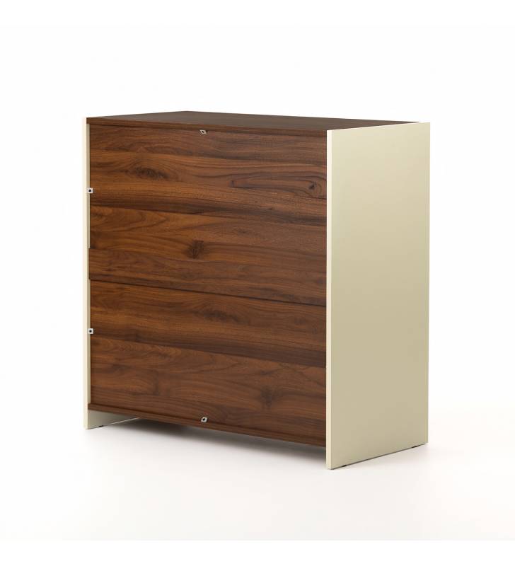 Cómoda 80 cm Ancho Nogal Crema Sannah Top Mueble 5