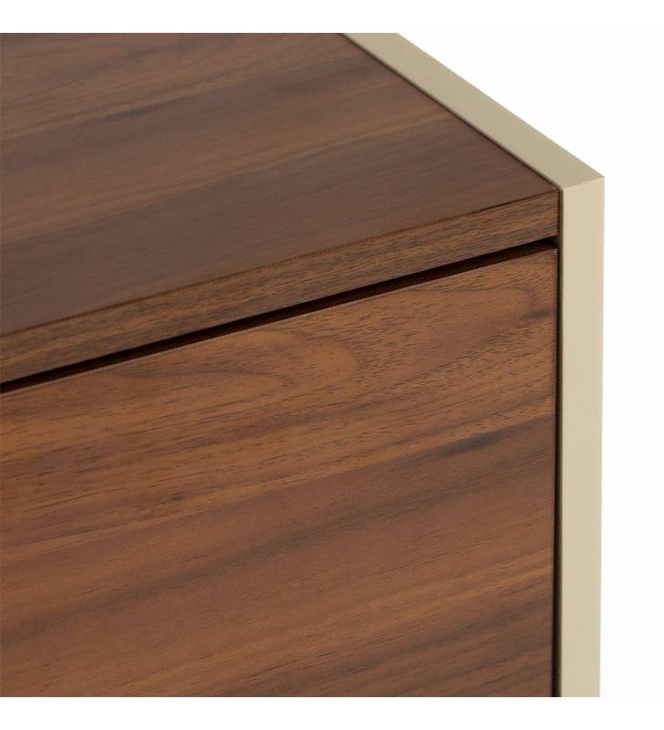 Cómoda 80 cm Ancho Nogal Crema Sannah Top Mueble Detalle