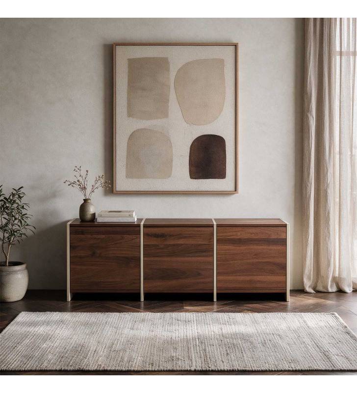 Mueble TV Nogal Crema 130 cm Sannah Top Mueble Ambiente
