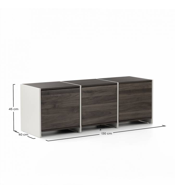 Mueble TV Nogal Crema 130 cm Sannah Top Mueble Dimensiones