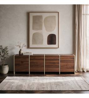 Mueble TV Nogal Crema 160 cm Sannah Top Mueble Ambiente