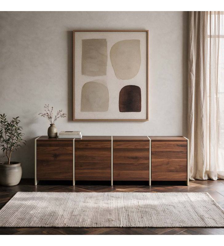 Mueble TV Nogal Crema 160 cm Sannah Top Mueble Ambiente