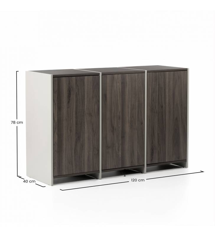 Aparador 120 cm Nogal Crema Sannah Top Mueble Dimensiones