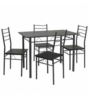 Mesa y 4 sillas Comedor Lima negro Topmueble 1