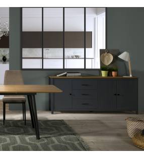Aparador Azul Oscuro Mora 3P3C Ambiente Topmueble