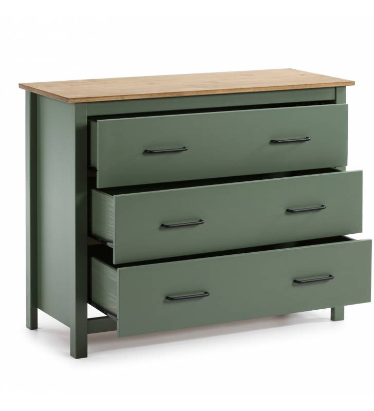 Cómoda Mora 3C verde Topmueble 1