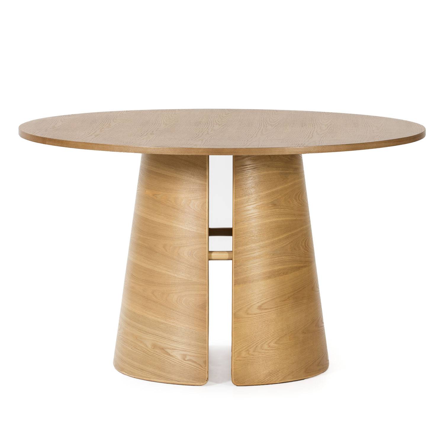 Mesa con tablero redondo extensible a 370 cm en madera de melamina