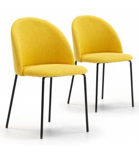 Pack 2 Sillas Comedor Amarillo Kenia Top Mueble