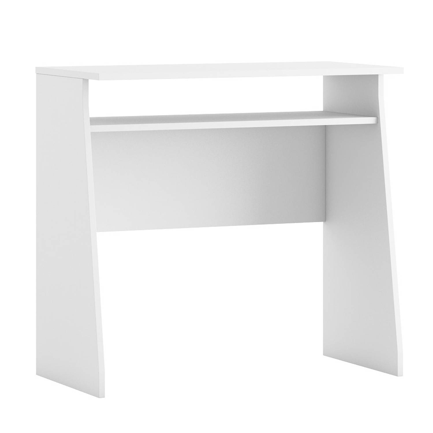 Mesa de escritorio 1 estante negro, estilo industrial, 84 cm BLANCA