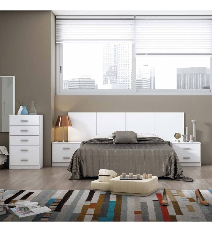 Conjunto Dormitorio Dubai Blanco TopMueble