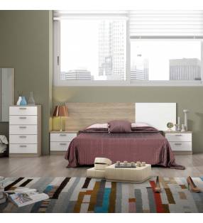 Conjunto Dormitorio Dubai Sable/Blanco TopMueble