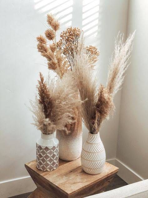 Ideas para decorar con pampas y flores secas