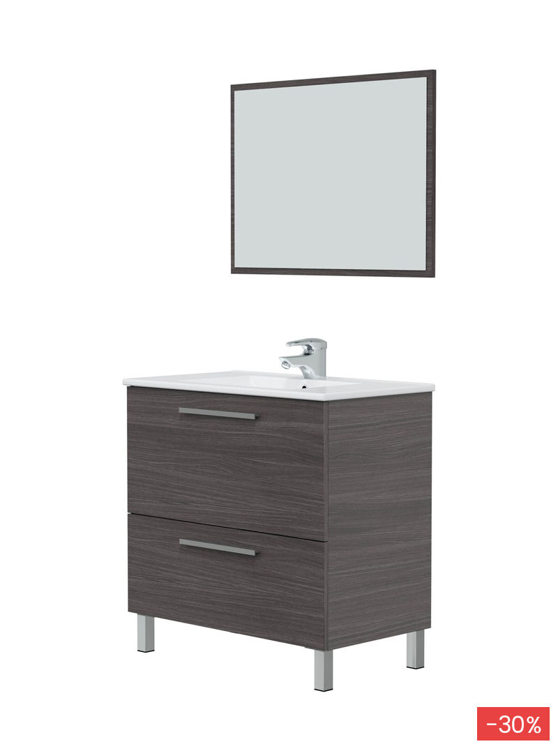 Mueble Baño Lila con Espejo | Top Mueble