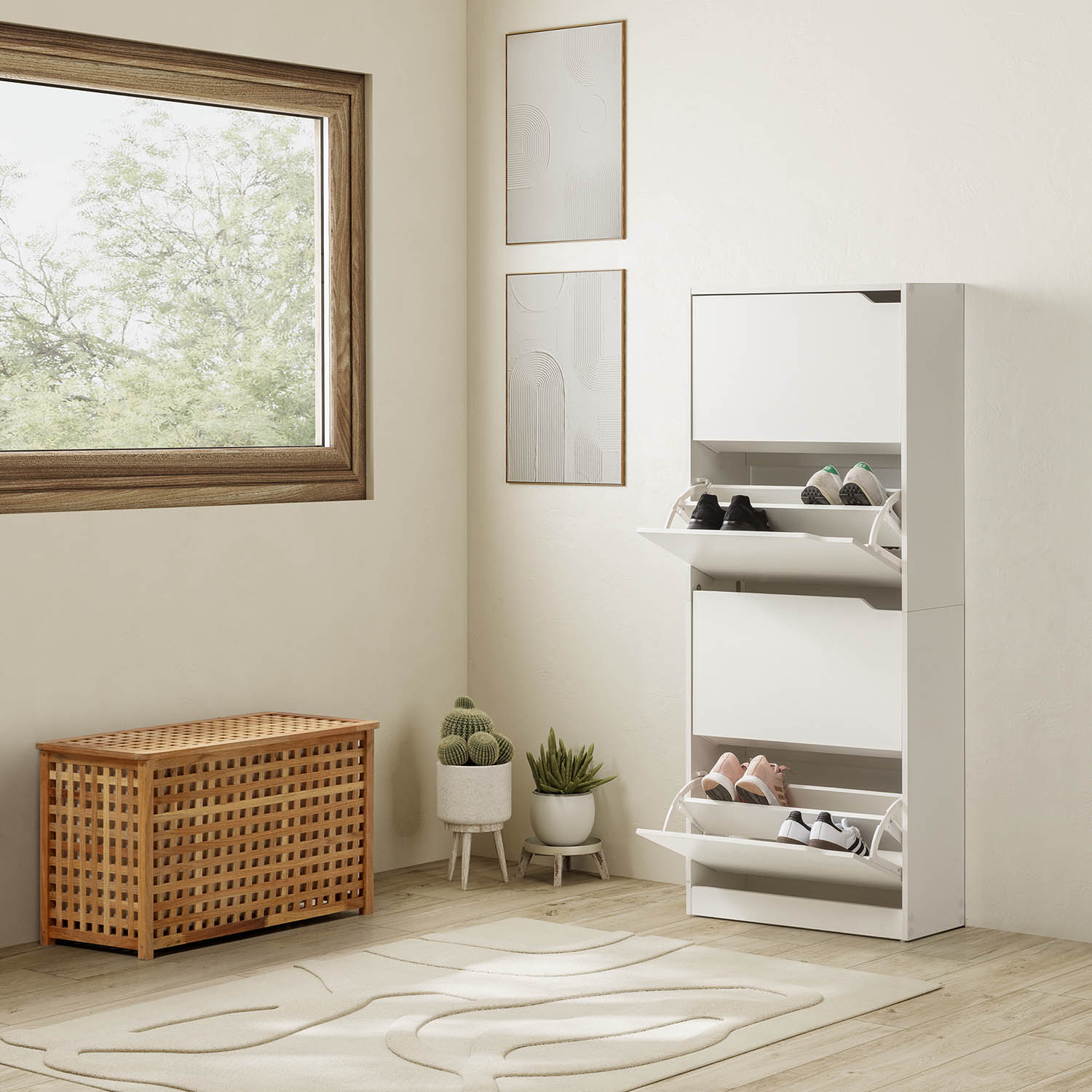 Zapatero Mango Blanco | Top Mueble