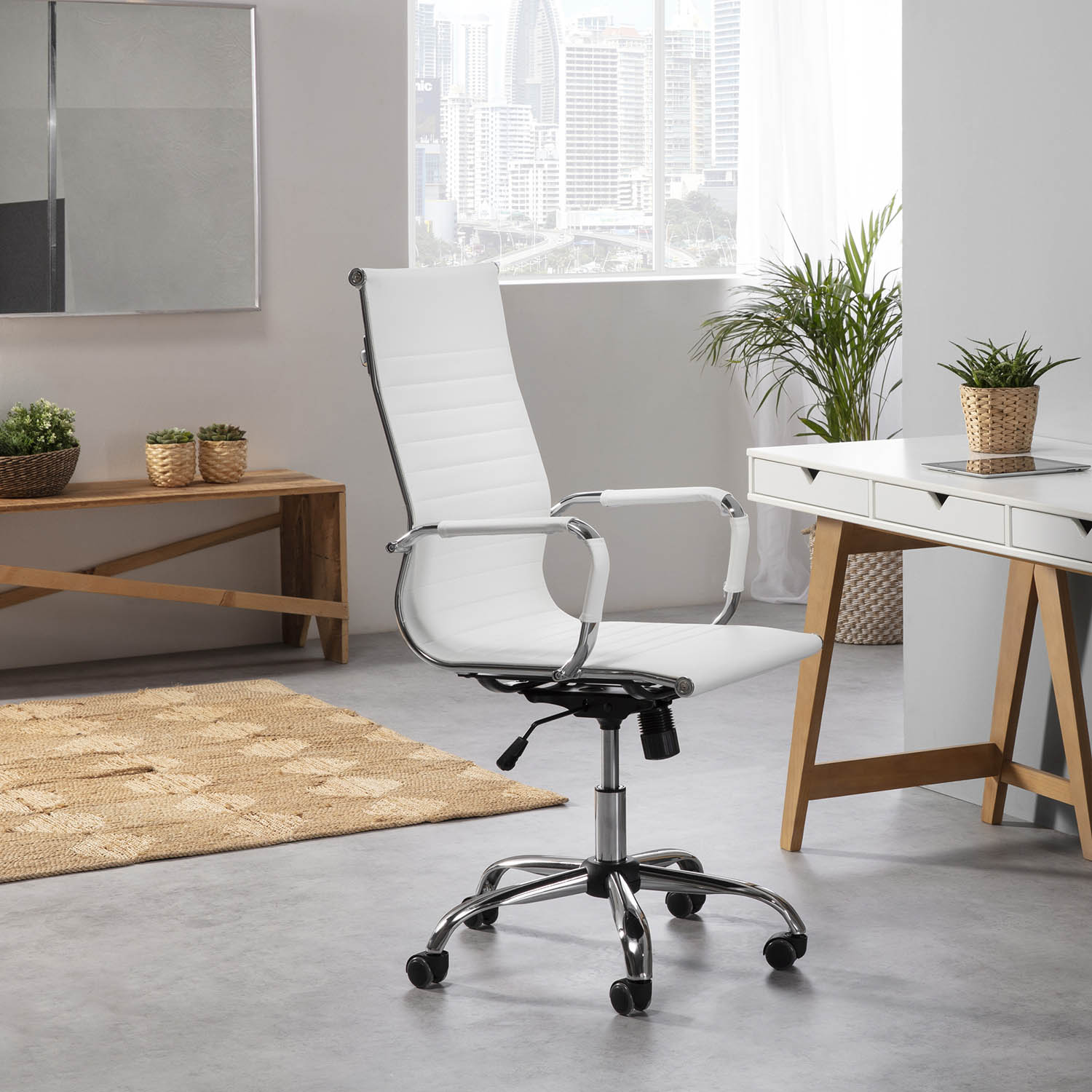 Sillon Oficina Londres BLanco | Top Mueble
