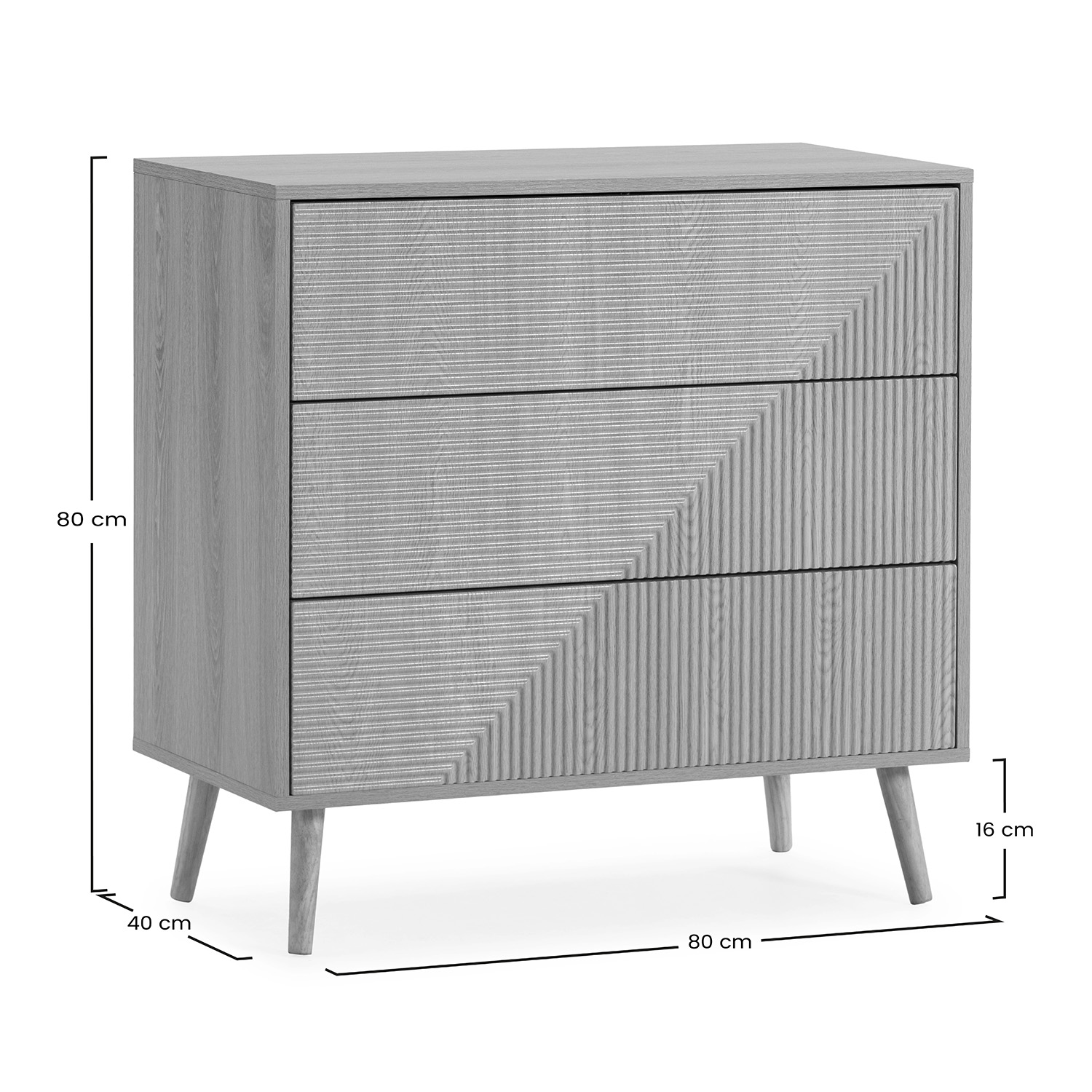 Comoda 3 Cajones Louise  Dimensiones | Top Mueble