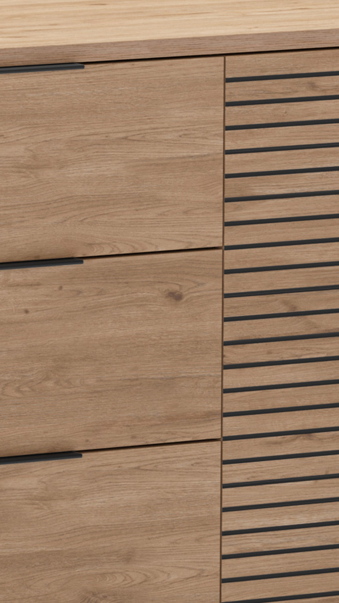 Aparador 180 cm Lyra Detalle Cajones | Top Mueble